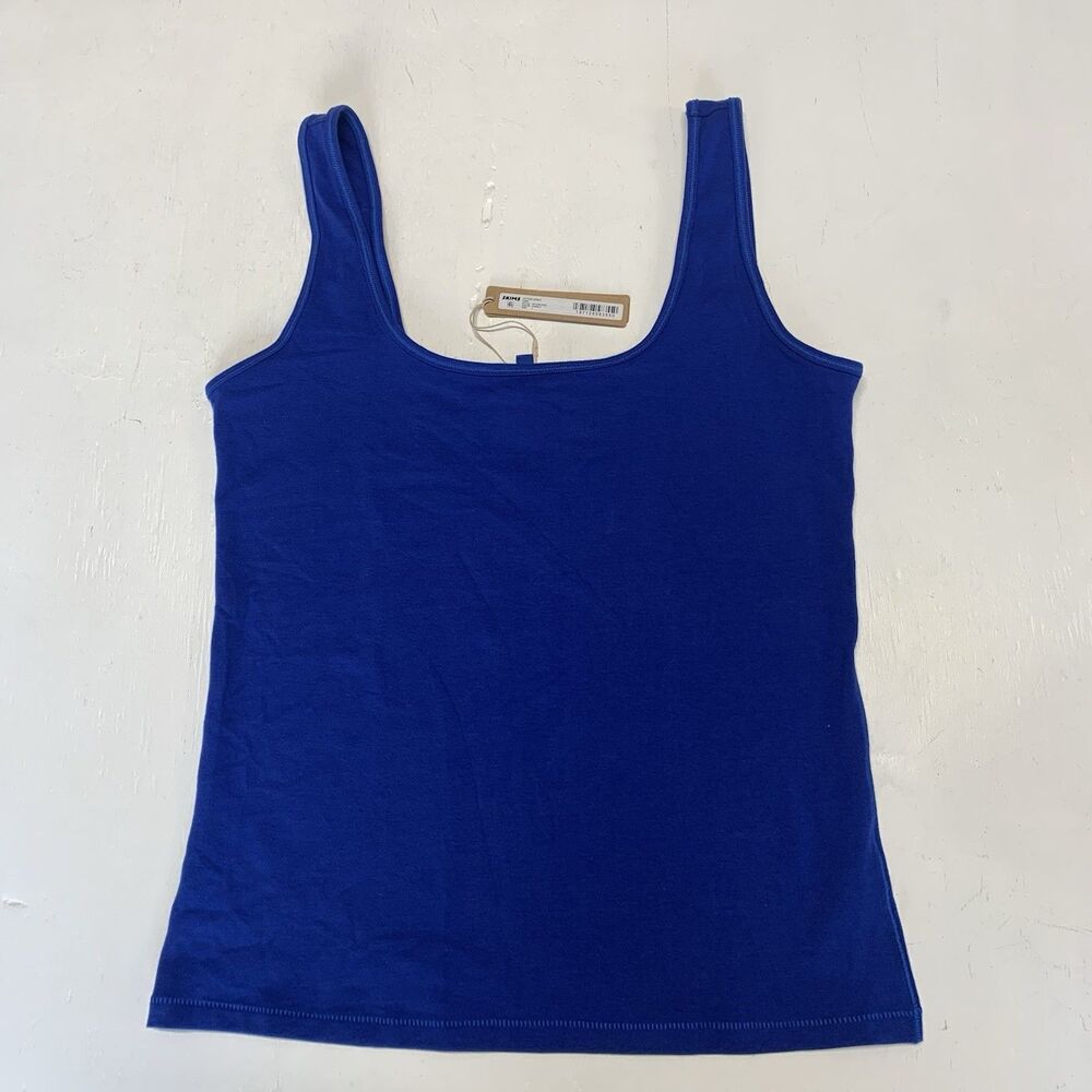 Skims Cotton Jersey Tank in Marble, Size Large